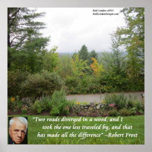 Robert Frost "Road Less Traveled" Wisdom Poster