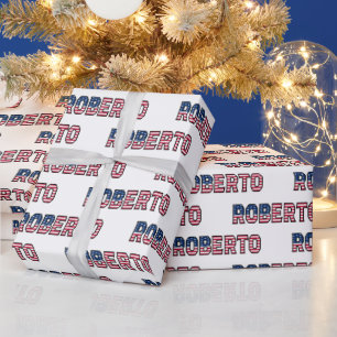 Roberto prénom nom USA US papier cadeau papier
