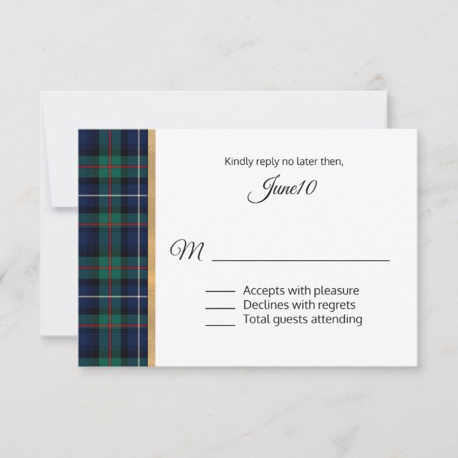 Robertson Plaid Wedding RSVP (Devant)