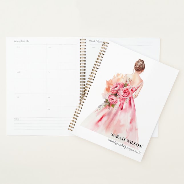 Robes de mariée aquarelle minimale Cadeaux de mari (Devant avec enveloppe)