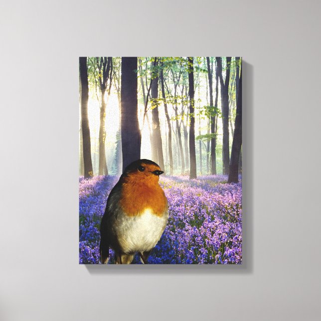 Robin à poitrine rouge pour toile enveloppée (Recto)