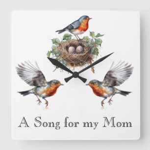 Robin Bird Horloge murale