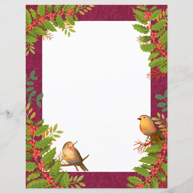 Robin Birds Vin de Berry Holly (Devant)
