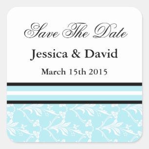Robin Blue Damask Enregistrer Les Stickers Date