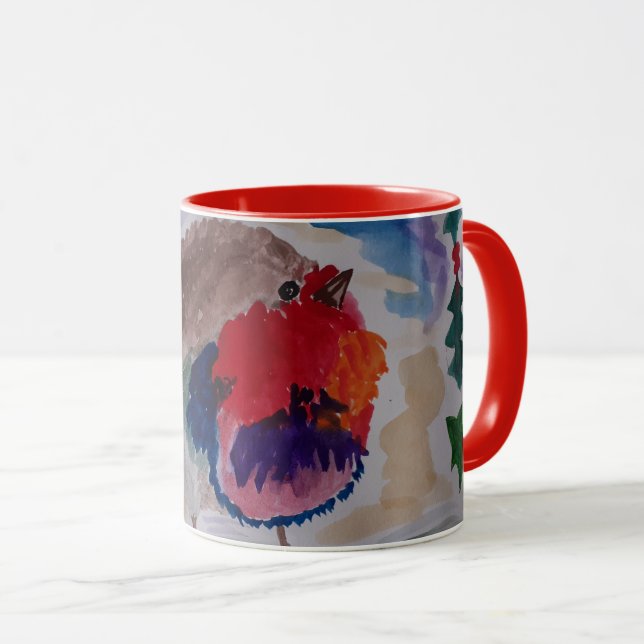 Robin de Noël Mug (Devant droit)
