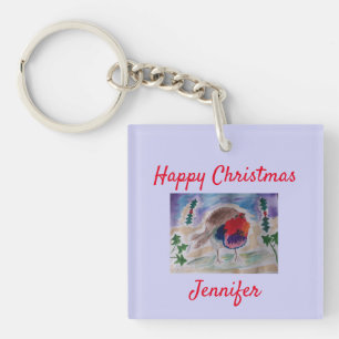 Robin de Noël Porte-clé Acrylique personnalisée