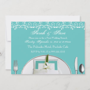 Robin Egg Blue Post Mariage Brunch Invitations