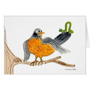 Robin et ver vert