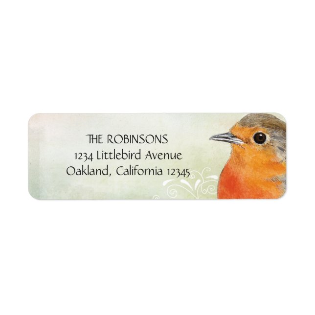 Robin Red Breast Retourner l'adresse Étiquettes (Devant)