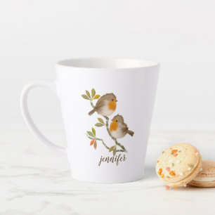 Robin Redsein Birds Personnalisé Latte Mug