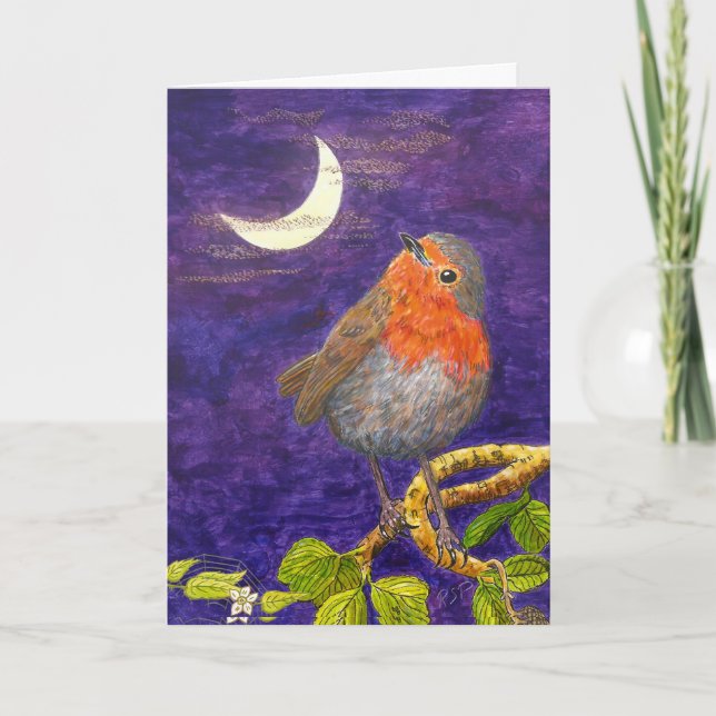 Robin réfléchit à la carte de Noël de la Lune (Devant)