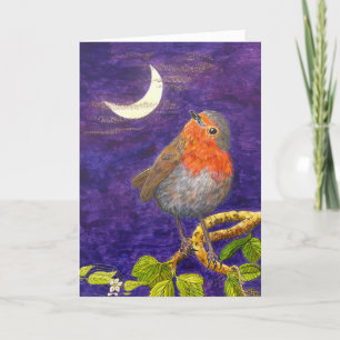 Robin réfléchit à la carte de Noël de la Lune