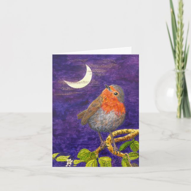 Robin réfléchit à la carte de Noël de la Lune (Devant)