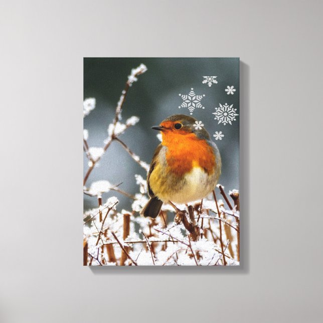 Robin Songbird  avec Flocons de Neige Impression s (Recto)