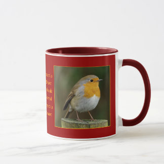 Robin sur la tasse de courrier