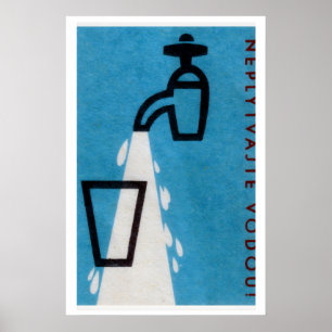 Robinet versant un verre d'eau - Impression Matchb