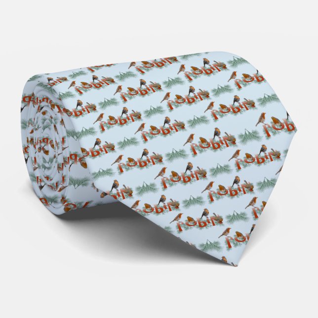 Robins Cravate texture double face (bleu clair) (Roulé)