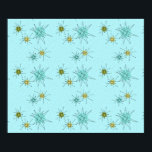 Robin's Oeuf Blue Iconic Starbursts Poster<br><div class="desc">Ce motif d’affiche de Robin’s Oeuf Blue Iconic Atomic Starbursts présente des étoiles atomiques emblématiques. C'est vrai ! L’ancienne école, arrière - plan de couleur bleu oeuf de robin avec des taches d’or, est la toile de fond idéale pour les cercles turquoise, apaisants et vert poire kitsch. Les taches de...</div>