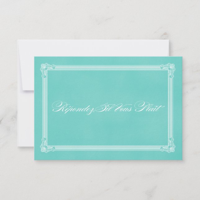 Robin's Oeuf Blue Poster Style Mariage RSVP (Devant)