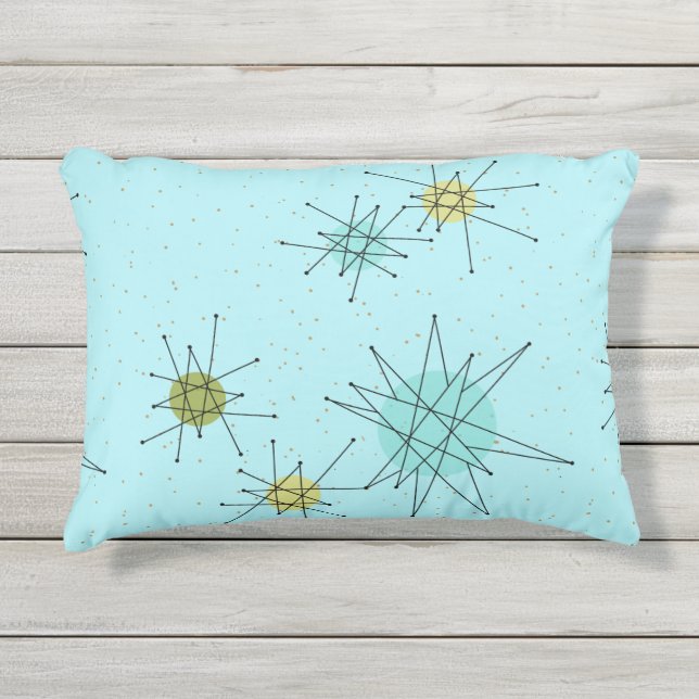 Robin's Oeuf Blue Starbursts Accent Coussin (Devant)