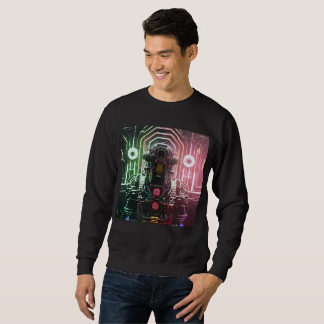 Robot 1 homme noir sweatshirt (Devant entier)
