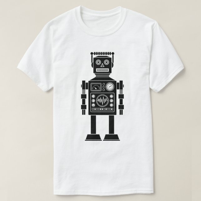 Robot 270620/06 - T-shirt noir et blanc (Design devant)