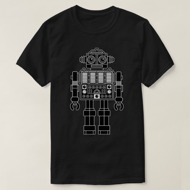 Robot 270620/08 - T-shirt noir et blanc (Design devant)