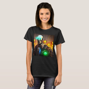 Robot 2 femmes noir T-shirt