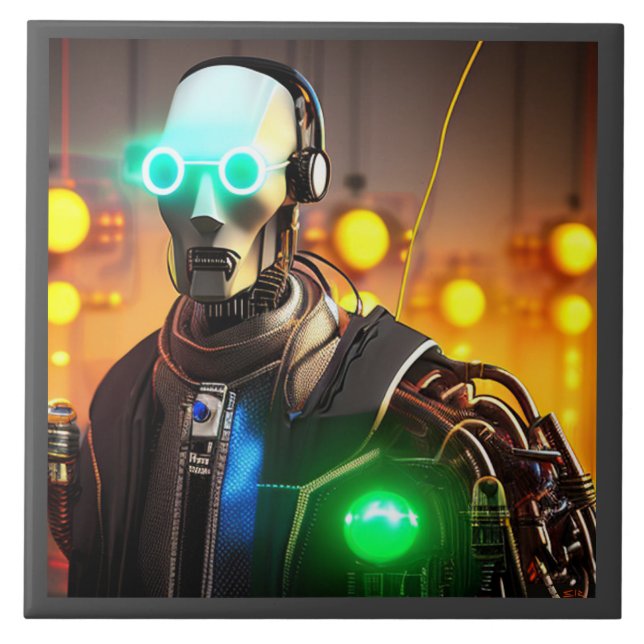 Robot 2 gros carreaux en céramique (Devant)