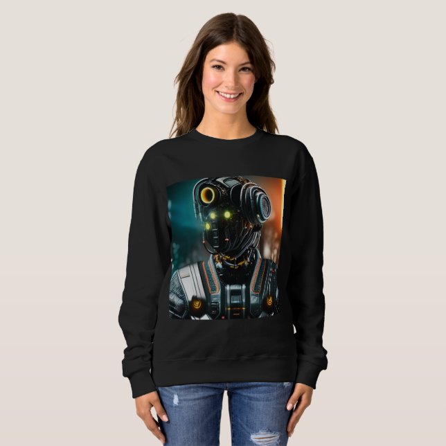 Robot 3 femmes sweatshirt noir (Devant entier)
