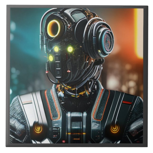 Robot 3 gros carreaux en céramique (Devant)