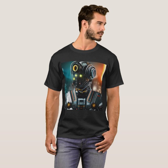 Robot 3 hommes noir T-shirt (Devant entier)