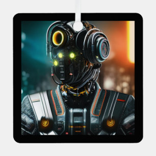 Robot 3 ornement en métal carré