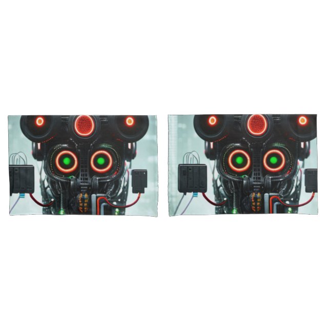 Robot 3 taies d'oreillers standard 2 faces paire (devant-Set)