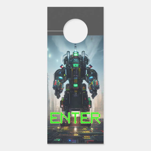 Robot 4 Entrée affichette de porte refusé d'accès (Devant)