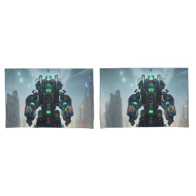 Robot 4 taies d'oreiller standard 2 faces paire (devant-Set)