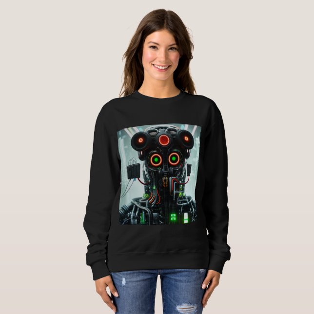Robot 5 femmes sweatshirt noir (Devant entier)