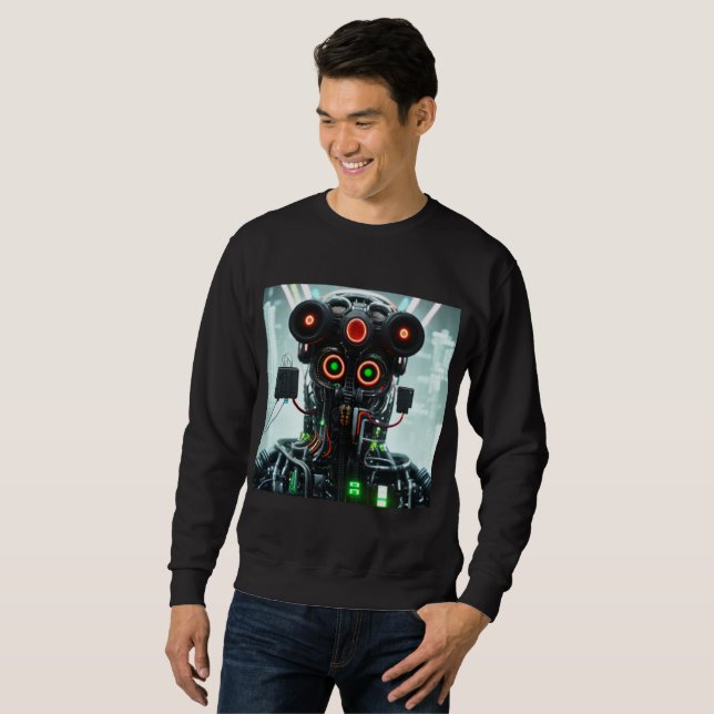 Robot 5 hommes noir sweatshirt (Devant entier)