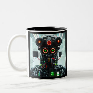 Robot 5 noir tasse à deux tons