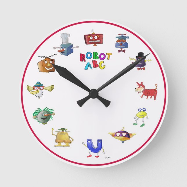 Robot ABC Horloge par Jerry Hunt (Recto)