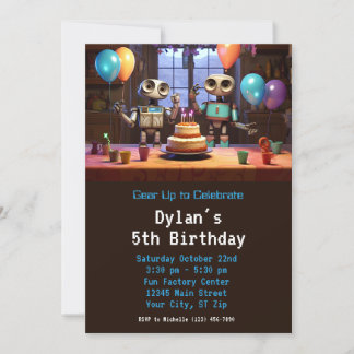 Robot Anniversaire Invitations Téléchargement numé