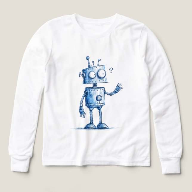 Robot De Cartoon Buddy — Style Dessiné À La Main (Motif recto)