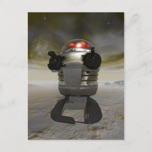 Robot de jouets sur une planète Alien Carte postal