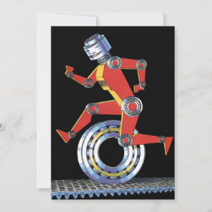 Robot de science-fiction vintage à roues