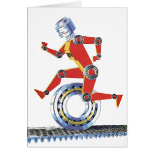 Robot de science-fiction vintage à roues