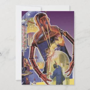 Robot de science-fiction vintage avec les yeux de