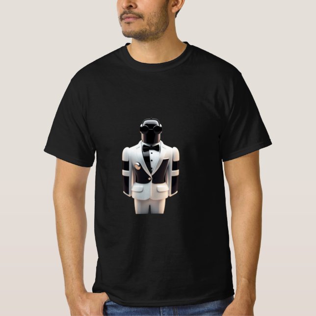 Robot en T-shirt tuxedo (Devant)
