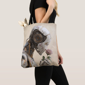 Robot et Rose - Sac fourre-tout Solarpunk