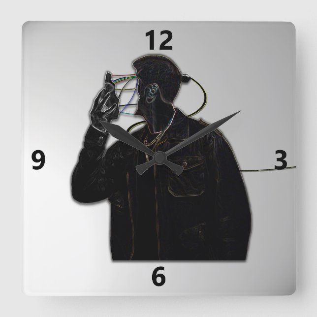 Robot Face Hors Mur Horloge (Recto)