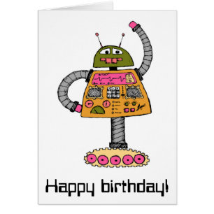 Robot Frankie, orange sur blanc